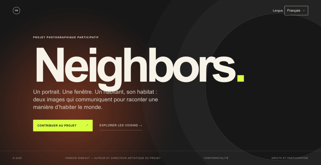 Interface web application Neigbors